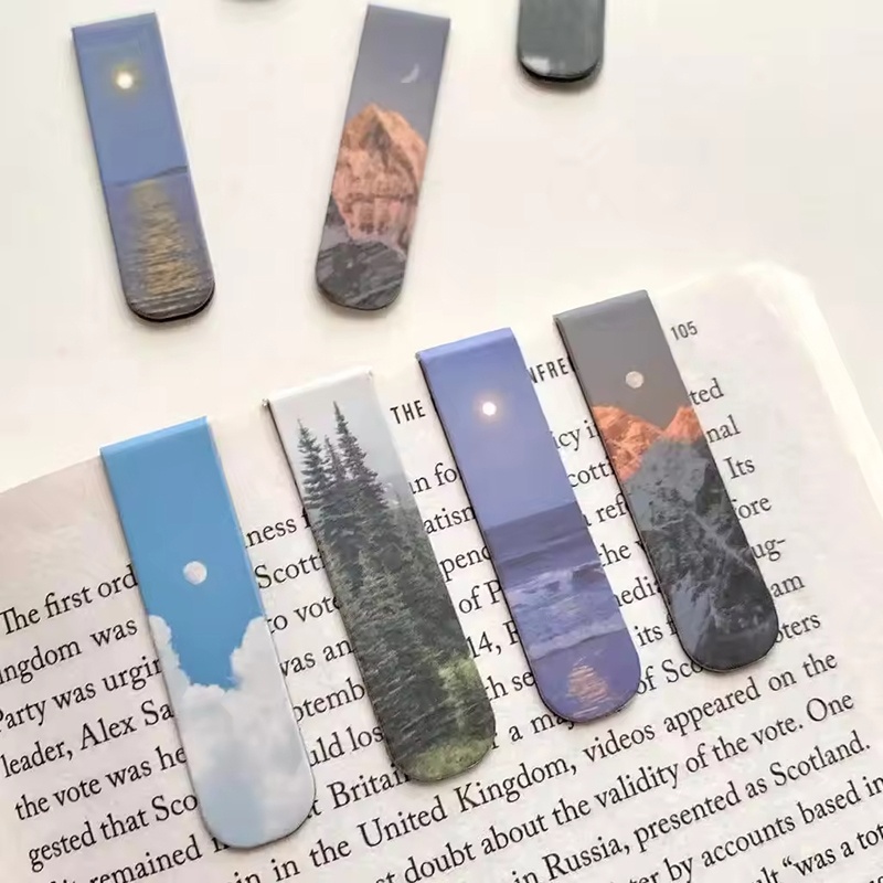 Paperclip Magnetic Set - 2Pcs/Set Magnetic Bookmarks Beautiful Nature Book