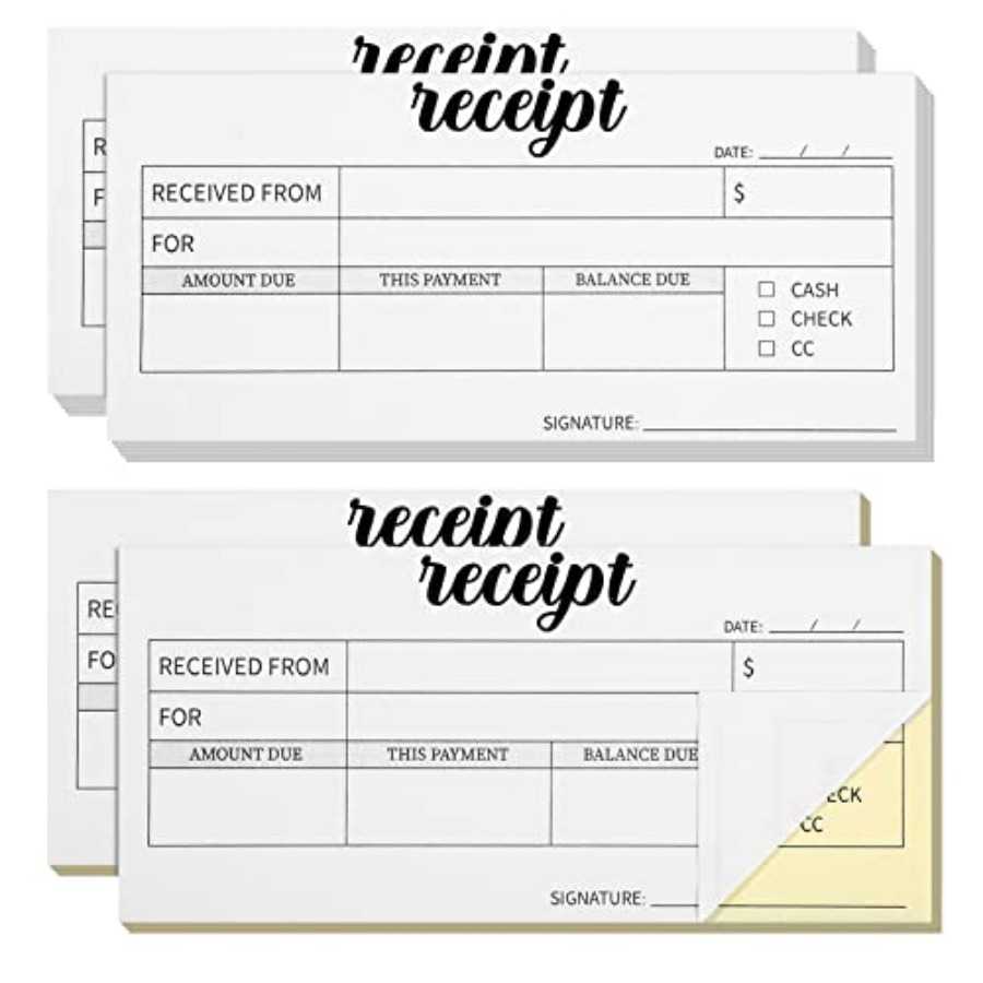 Carbon Copy Book - 4 Pieces Receipt Books Carbonless Pocket