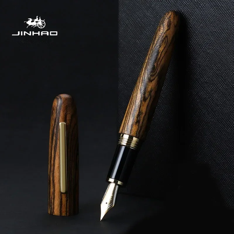 Office Stationery Supply Business - Jinhao 9056 Natural Wood Handmade Fountain
