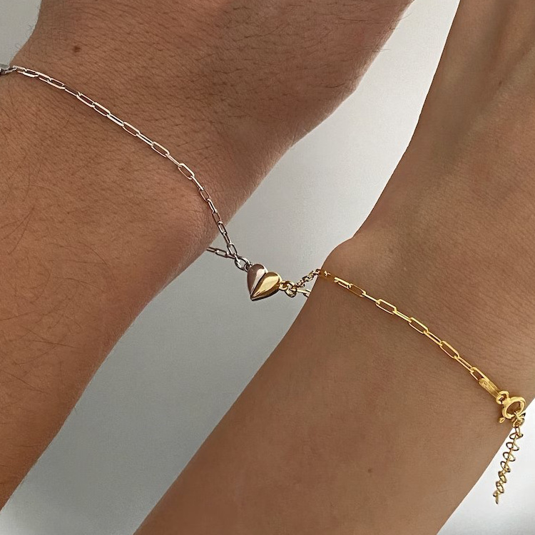 Magnetic Heart Couple Bracelet - Paperclip Magnetic Set recension och pris