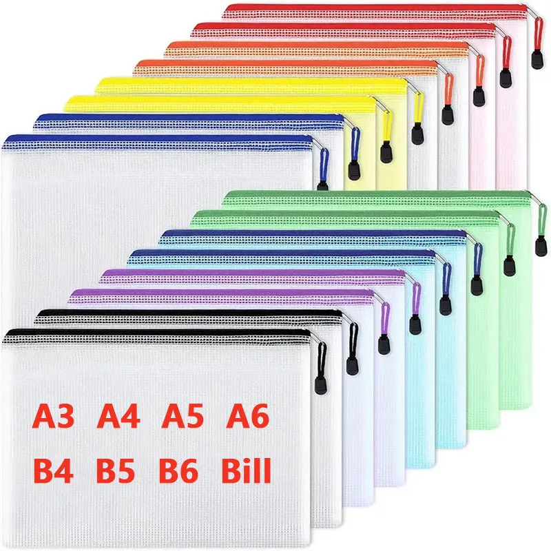 A3/A4/A5/A6 Mesh Zipper Pouch  - Portfolio Folder Zip recension och pris