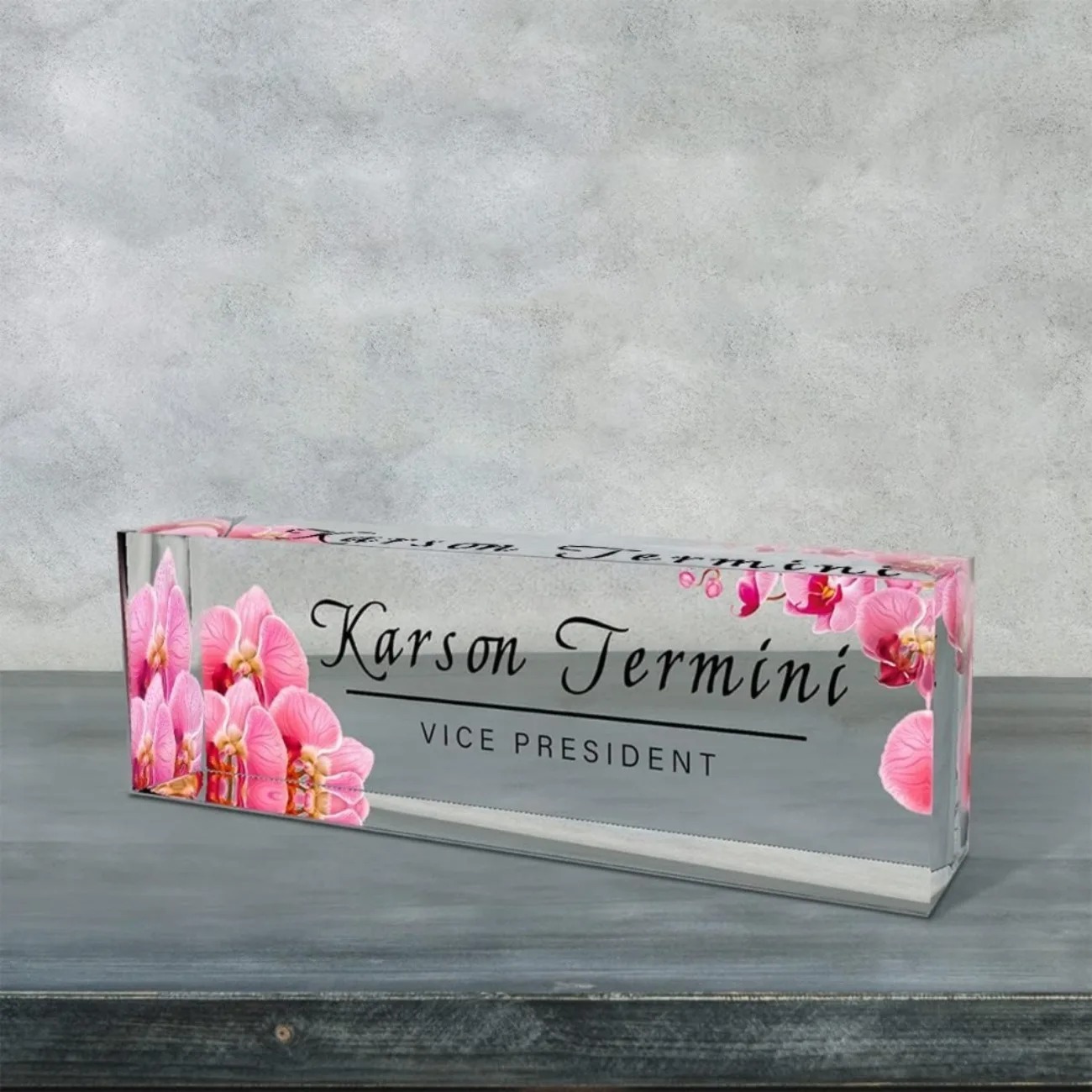 [2D Flat] Personalized Orchid  - Desk Name Plate recension och pris