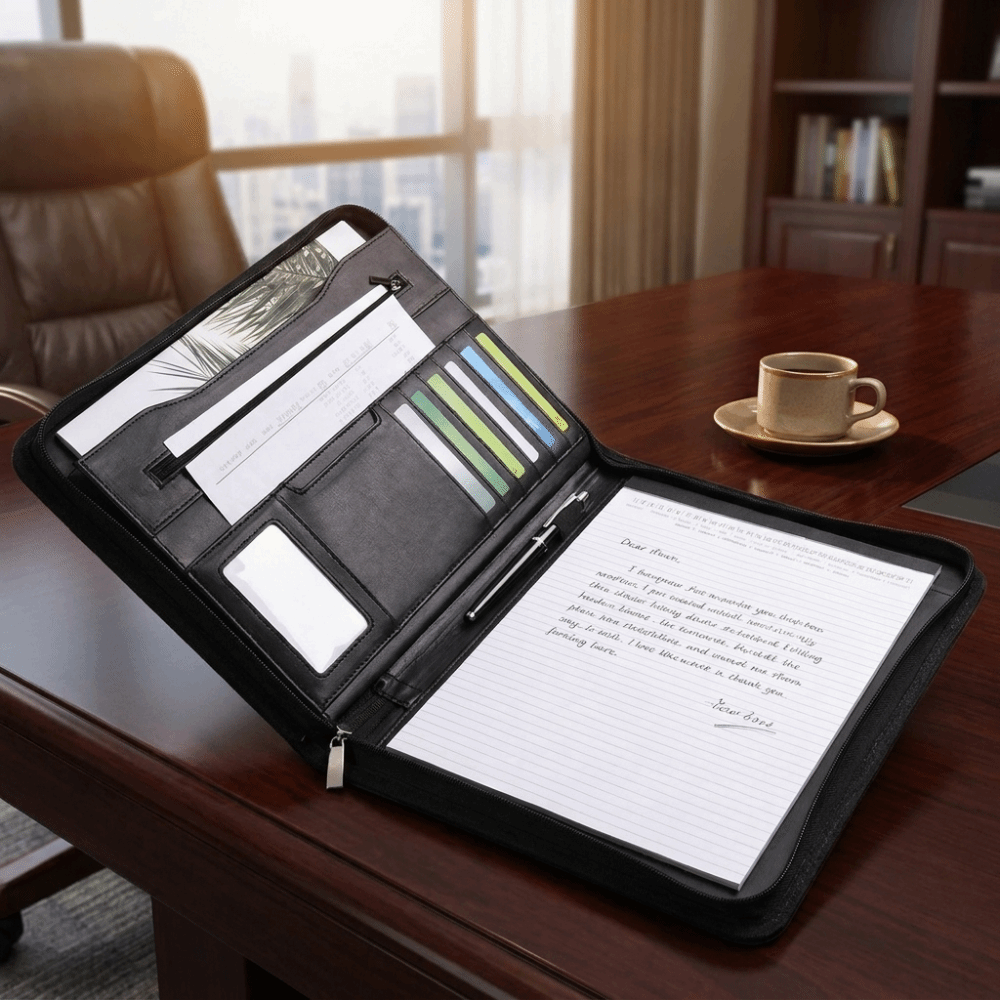 Office Supplies A4 PU Document - Portfolio Folder Zip recension och pris