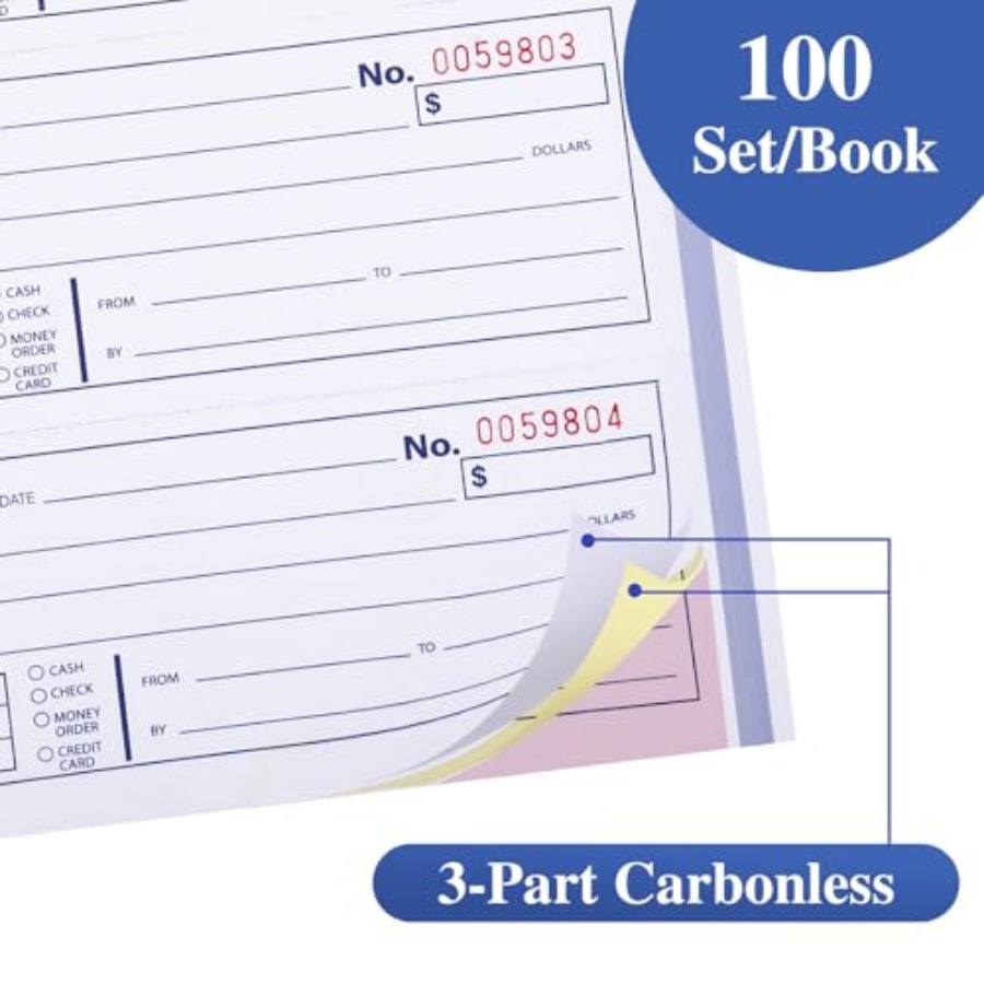 2 Pack Receipt Books with Carb - Carbon Copy Book recension och pris