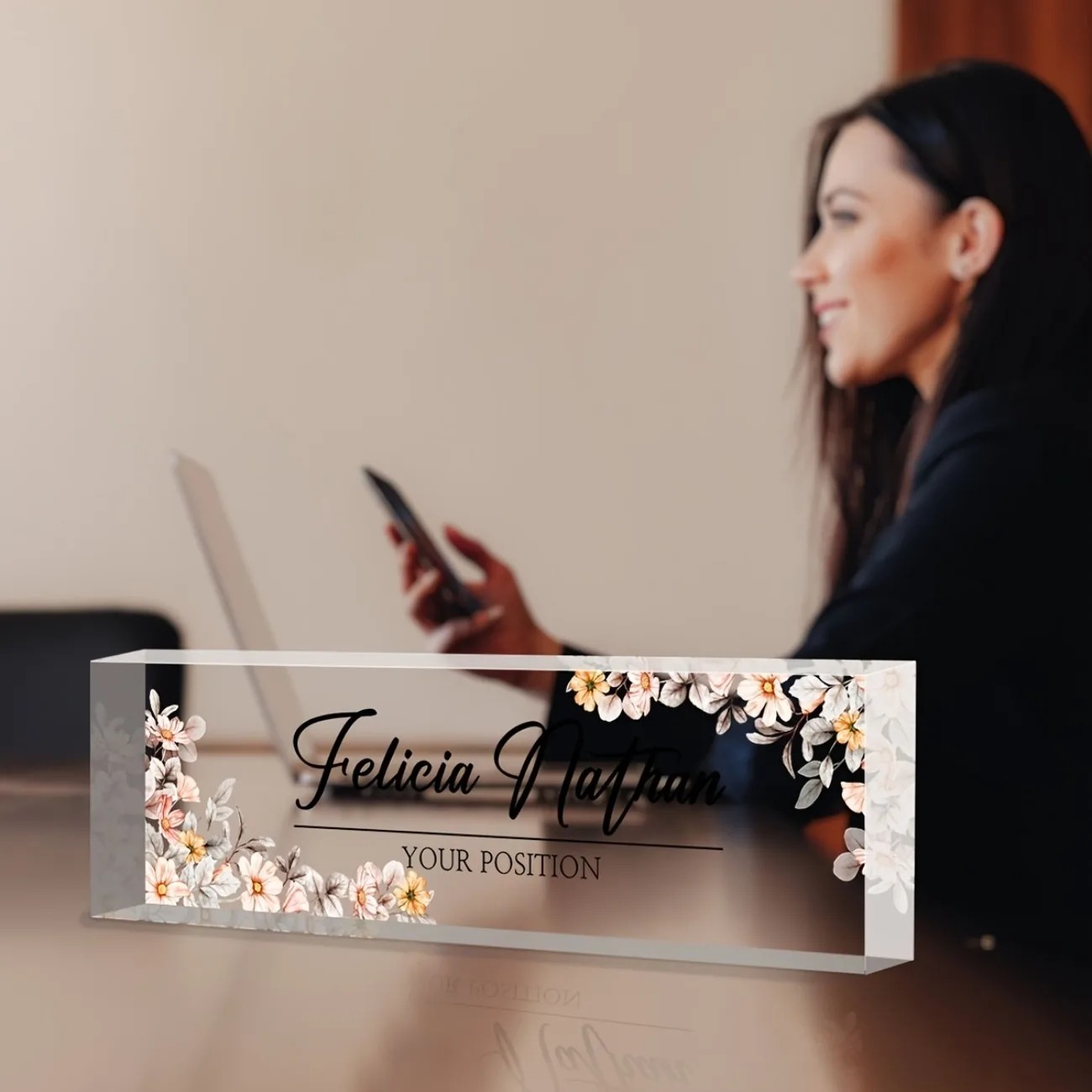 [2D Flat] Custom Acrylic Desk  - Desk Name Plate recension och pris