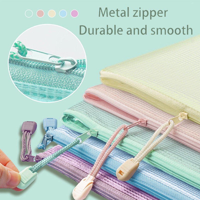 5pcs Mesh Zipper Pouch Documen - Portfolio Folder Zip recension och pris