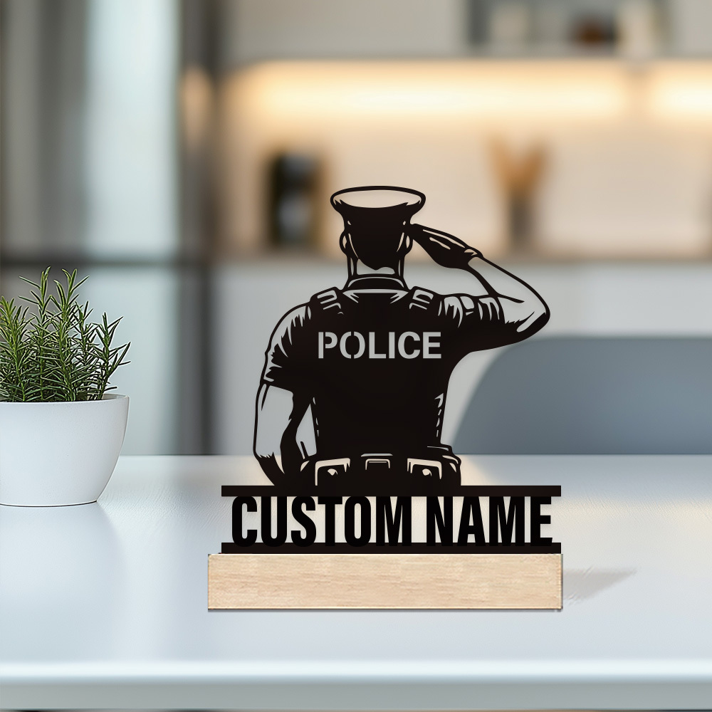 Personalized Metal Police Badg - Desk Name Plate recension och pris