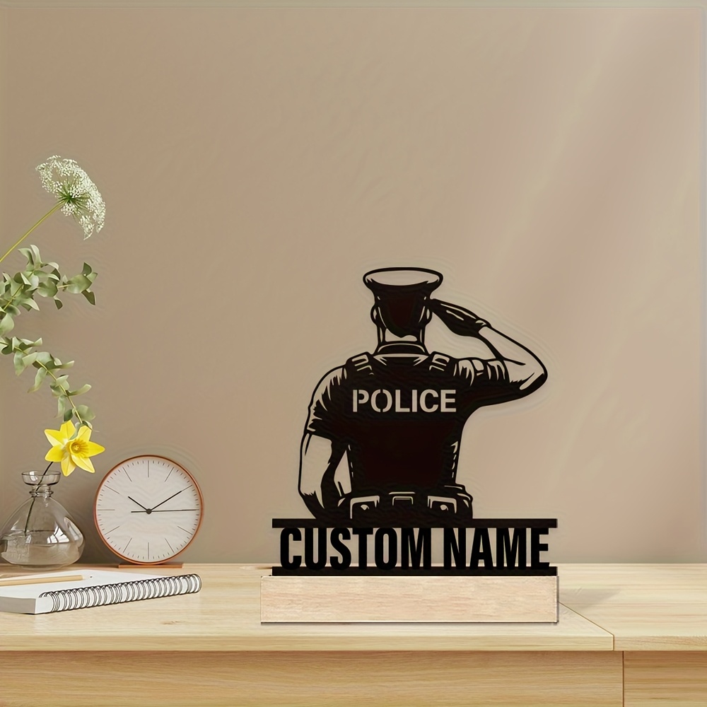Personalized Metal Police Badg - Desk Name Plate recension och pris