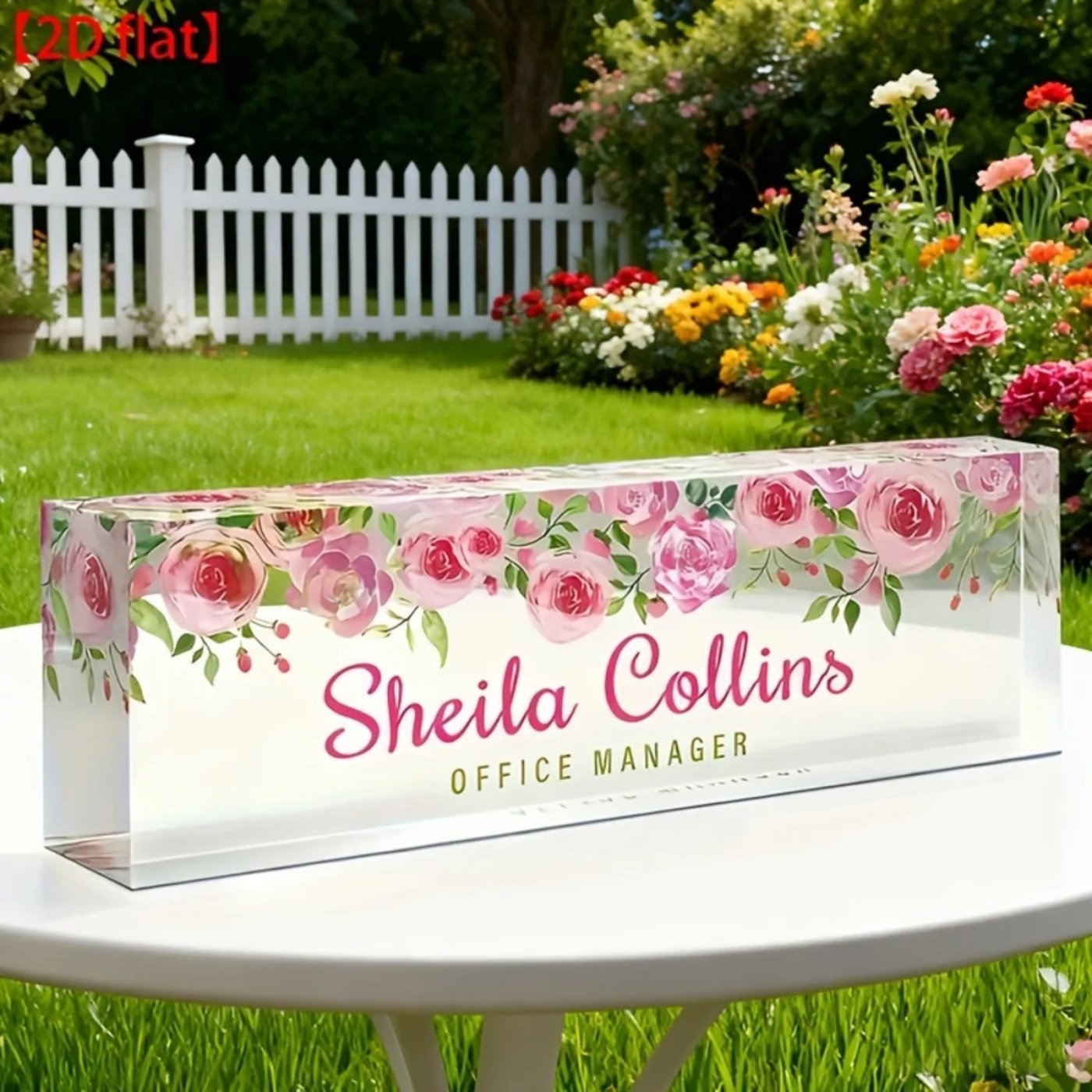 [2D Flat] Minimalist Floral Ac - Desk Name Plate recension och pris