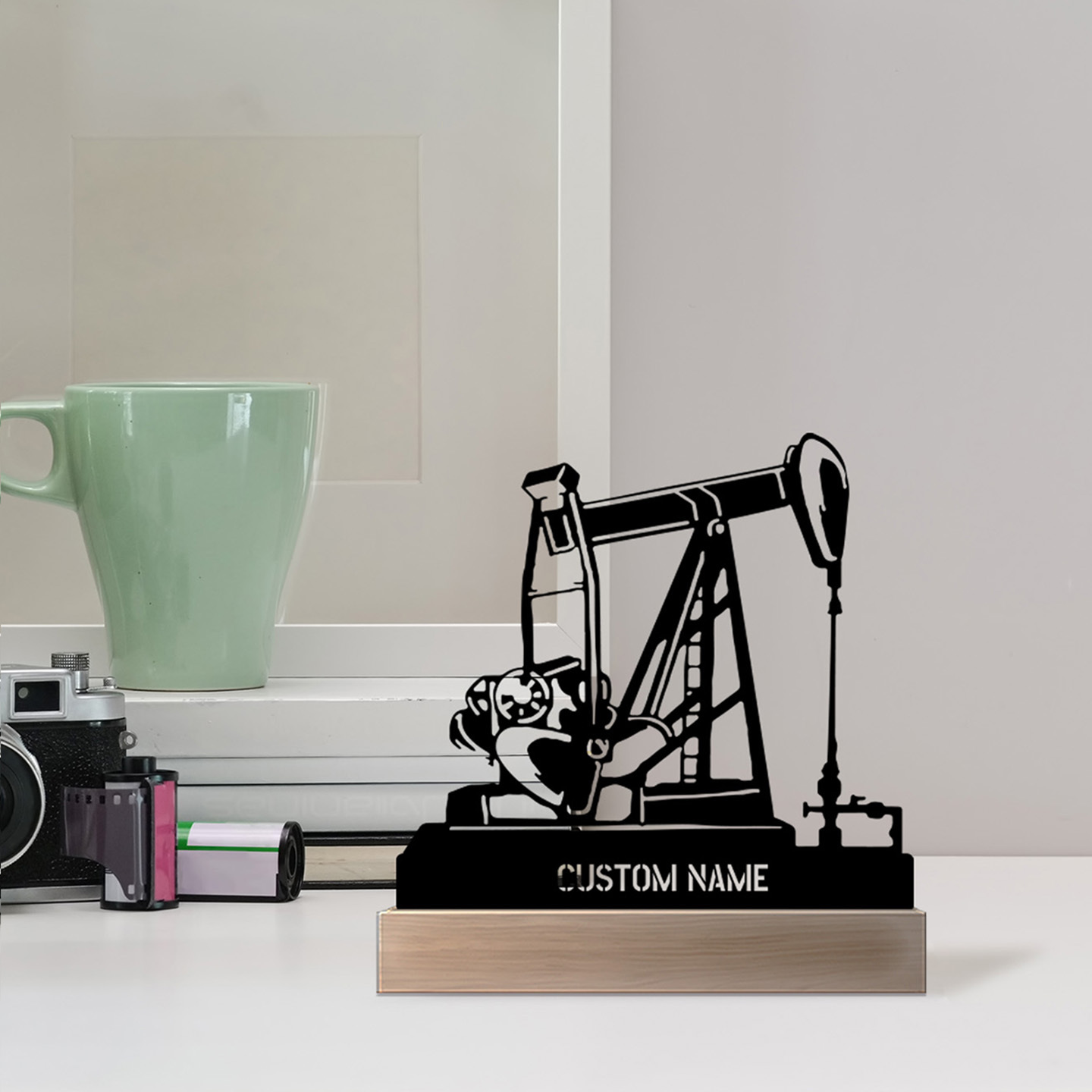 Personalized Oil Rig Desk Name - Desk Name Plate recension och pris