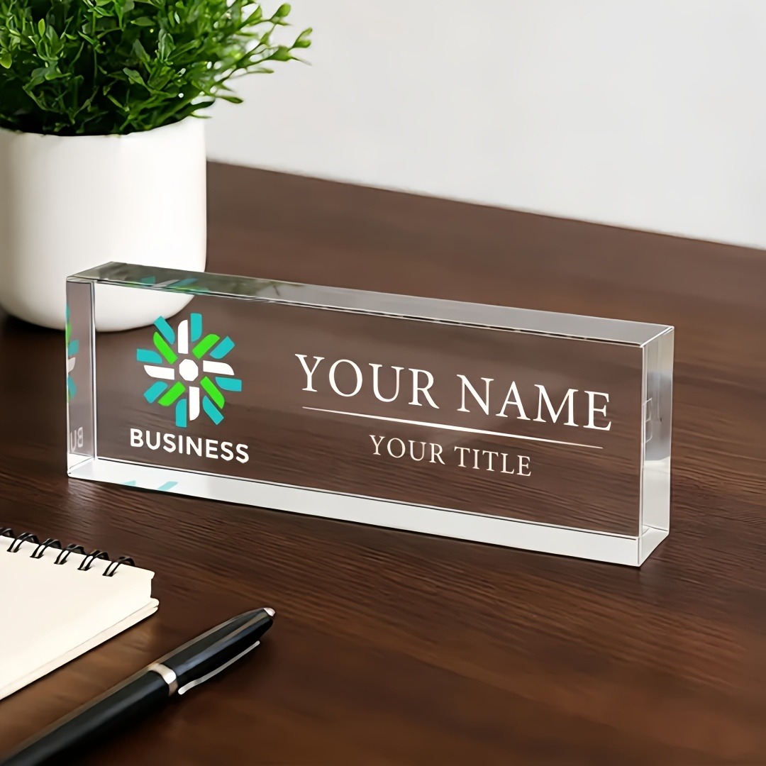 2D Flat Personalized Acrylic D - Desk Name Plate recension och pris