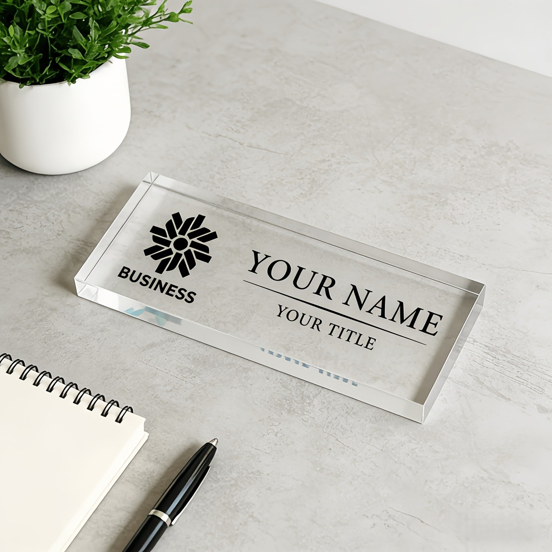 2D Flat Personalized Acrylic D - Desk Name Plate recension och pris