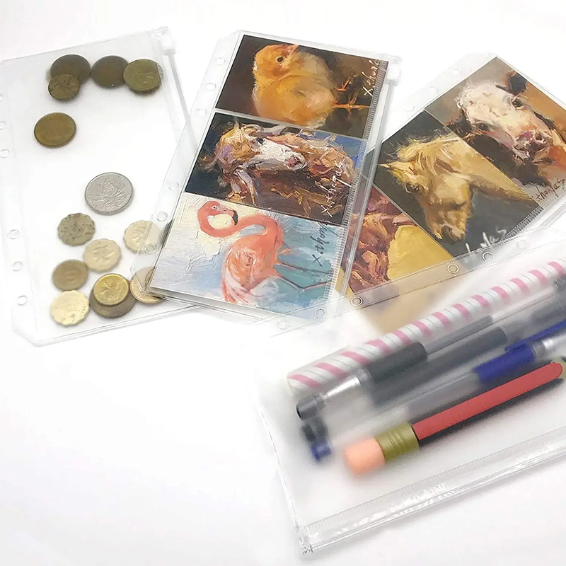 New 8PCS PVC Binder Pocket Cas - Portfolio Folder Zip recension och pris
