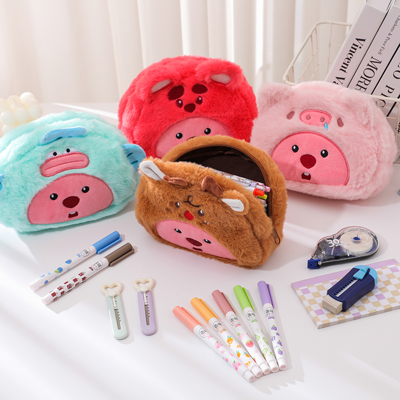 Cartoon Plush Pencil Bag Stude - Pencil Case Large recension och pris