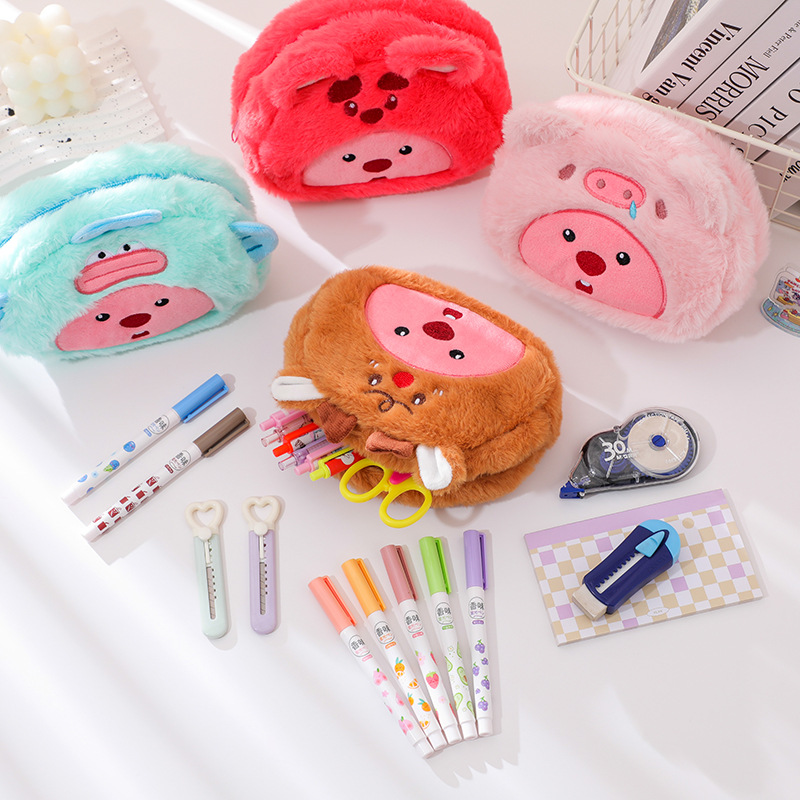 Cartoon Plush Pencil Bag Stude - Pencil Case Large recension och pris