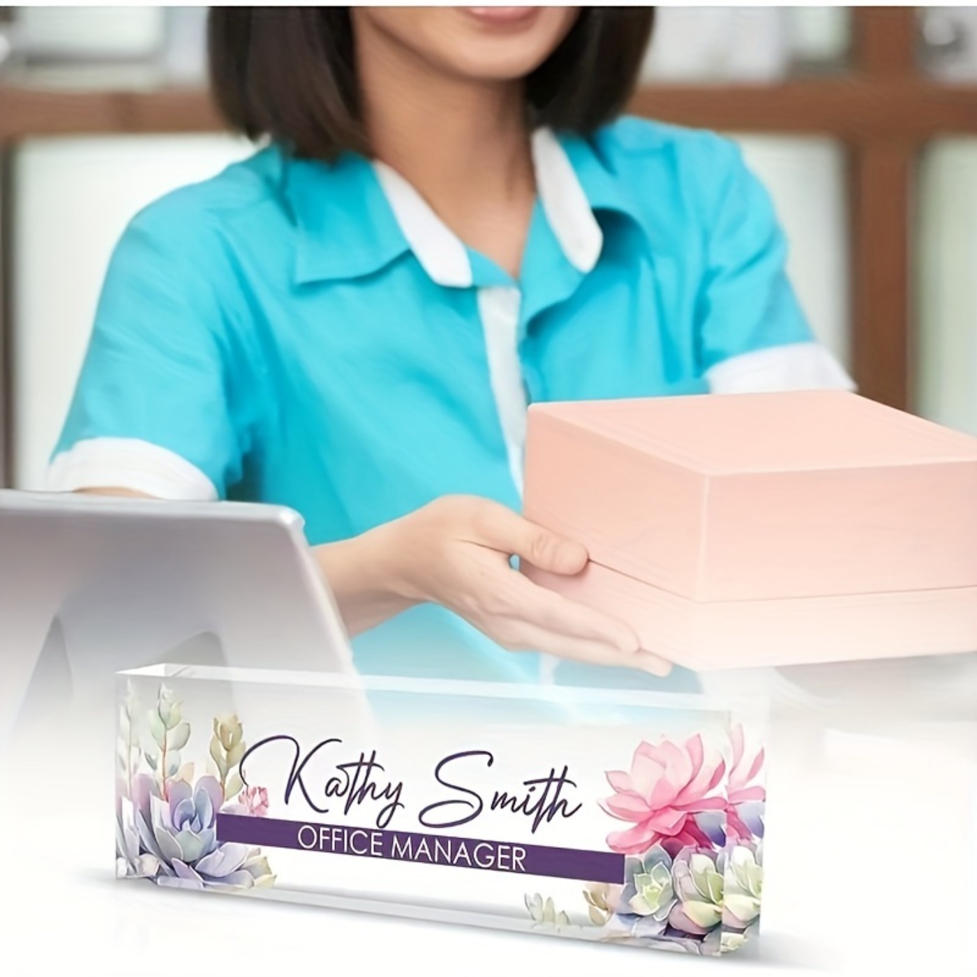 Custom 2D Acrylic Desk Name Pl - Desk Name Plate recension och pris